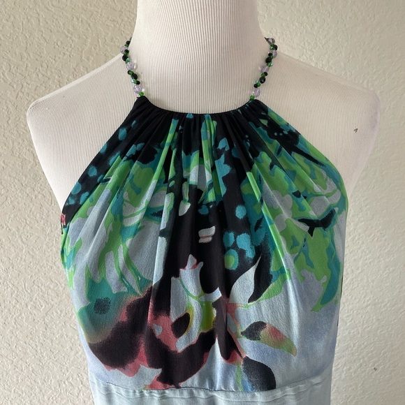 Vintage 90’s Floral Halter Dress | Glam Grunge Festival Dress - Picture 5 of 9